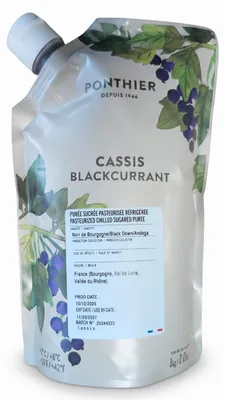 Produktbild von Ponthier SCHWARZE JOHANNISBEERE PÜREE Frucht-Püree 1KG