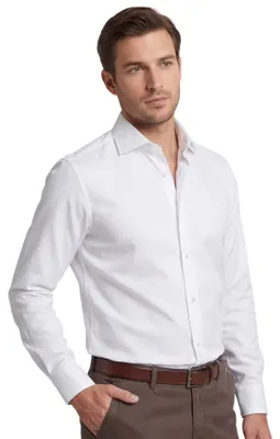 Produktbild von Bügelfreies Hemd Ledub weiß Slim Fit