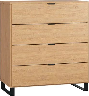 Produktbild von Kommode Patitas 07, Farbe: Eiche - Abmessungen: 100 x 90 x 47 cm (H x B x T)