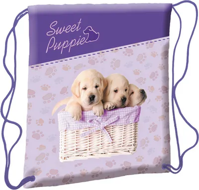 Produktbild von Starpak Turnbeutel "Sweet Puppies" - Hunde Babys im Körbchen