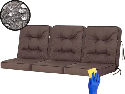 Zdjęcie produktu dla HOBBYGARDEN Poduszka bujana Venus Poduszka na ławkę Poduszka ogrodowa Poduszki do bujania Poduszki na ławkę Poduszki Hollywood Swing Ławka huśtawka Ciemny brąz 150 cm