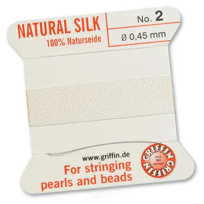 Produktbild von SELVA Perlseide Natur weiß Nr-2-0,45mm - 2m / 1 Nadel