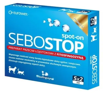Produktbild von EUROWET Sebostop Spot-on - mittel gegen seborrhoe für hunde und katzen - 5 x 2 ml