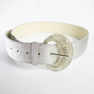 Produktbild von Damen-Hosengürtel Glänzend Mit Glitzer 110 cm Disco Party Silber