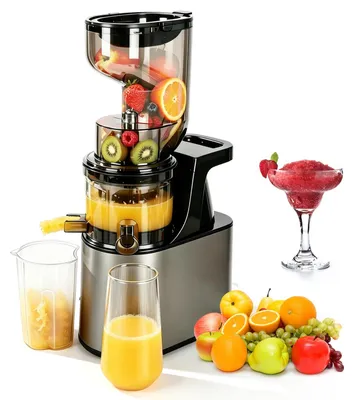 Slow Juicer 300 W, 1 L, 160 mm XXL-Einfüllschacht, 2 Siebe