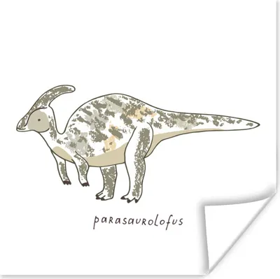 Produktbild von MuchoWow® Poster Kinderzimmer- Parasausolophus - Dinosaurier - Junge - Mädchen - Kind 100x100 cm - Babyzimmer