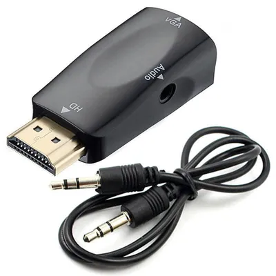 Obrázok produktu pre Ziyan HDMI na VGA konvertor Audio kábel Rozpúšťací video adaptér Kompaktný adaptér s prenosom zvuku 3,5 mm Jack Audio Jack Pozlátené kontakty