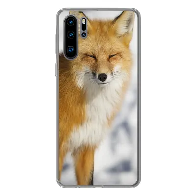 Produktbild von MuchoWow® Handyhülle Schutzhülle Hülle für Huawei P30 Pro Fuchs - Schnee - Rot Silikon Softcase Handy Hülle - Schutzdeckel