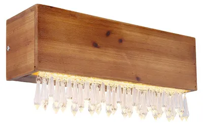 Produktbild von LED Wandleuchte, Holz, Kristalldekor, braun, H 17cm