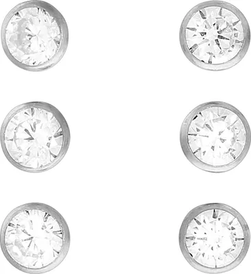 Produktbild von Damen Ohrstecker 925 Sterling Silber Set 3 Paar 4mm