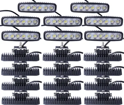 Produktbild von Greenmigo 20x 18W Led Scheinwerfer Offroad Lampe Flood Arbeitsscheinwerfer LED Arbeitslicht 12V 24V Zusatzscheinwerfer Rückfahrscheinwerfer für Traktor Bagger SUV - 60 Grad Wasserdicht IP67 1560LM
