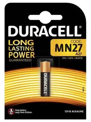 Produktbild von Duracell MN27, Einwegbatterie, Alkali, 12 V, 1 Stück(e), Schwarz, Orange, 9 g