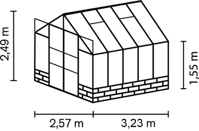 Produktbild von Vitavia Gewächshaus Cassandra 8300, ESG 3mm, schwarz