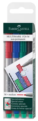 Obrázek produktu pro Faber-Castell 152604 Popisovač na CD MULTIMARK - nepermanentní, M, 4 barvy, pouzdro