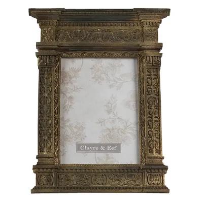 Image de Clayre & Eef Cadre photo 13x18 cm couleur or Polyresin