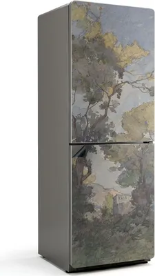 Obrázek produktu pro Malebná krajina se stromy - Magnetický kryt ledničky - Magnetická dekorace na ledničku - Samolepicí magnetická tabule - Magnetická fólie na dveře ledničky - 70x190 cm