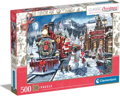Produktbild von CLEMENTONI Puzzle 500 Weihnachtsbahnhof 81502