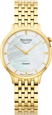 Produktbild von Bruno Söhnle 17-33213-292 Damen-Armbanduhr, Gold-Gehäuse, Metall-Armband