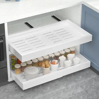 Obrázok produktu pre Kuchynská zásuvka – multifunkčná – 1 ks – uhlíková oceľ – 43–68 cm