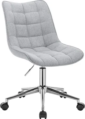 Obrázek produktu pro ergonomická kancelářská židle - Pro dospělé - Lněná tkanina - Na kolečkách - S podnožkou - Světle šedá - Výškově nastavitelná
