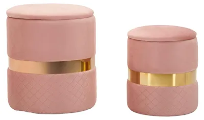 Produktbild von Maun - Pouf mit Stauraum, 37x37x42h cm Rosa, 2er-Set