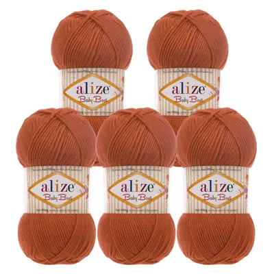 Produktbild von 5 x 100g Strickgarn ALIZE Baby Best uni Babywolle Wolle Antipilling 44 Farben