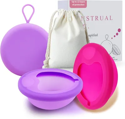 Obrázok produktu pre Sada menštruačných kalíškov 2 ks, veľkosť S a L, opakovane použiteľné, silikónové, bez úniku, pohodlné