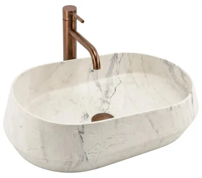 Immagine prodotto di Lavabo Da Appoggio Rea Zoe Marlo Beige, Imitazione Pietra