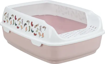 Produktbild von TRIXIE Katzentoilette Delio, mit Rand - flieder/weiß - 38 × 20 × 50 cm