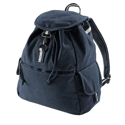Produktbild von Quadra QD612 | Vintage Canvas Backpack / Rucksack | 30 x 36 x 16 cm - Farbe: Vintage Oxford Navy - Größe: 30 x 36 x 16 cm