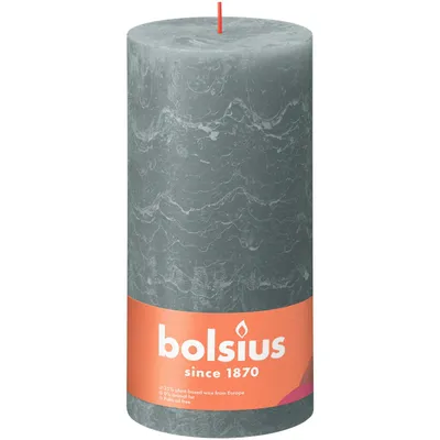 Produktbild von Bolsius Stumpenkerze Eukalyptusgrün Ø100 mm - Höhe 20 cm - Graugrün - 125 Brennstunden