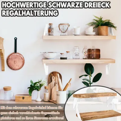Zdjęcie produktu dla Regalwinkel czarny, 2 sztuki, mocna podpora ścienna, 20 cm