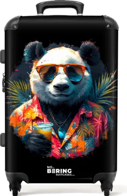 Produktbild von NoBoringSuitcases.com Hartschalen Koffer Mittelgroß 67x43x25 cm, 72L, Sommerliche Graffiti: Panda, Reisekoffer mit 4 Rollen