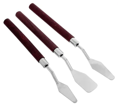 Produktbild von 3 Stück Palettenmesser Set für Künstler - Werkzeug zum Mischen und Texturieren von Acryl- und Ölfarben