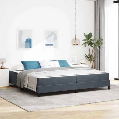 Produktbild von vidaXL Boxspringbett mit Matratze Dunkelgrau 200 x 200 cm Stoff