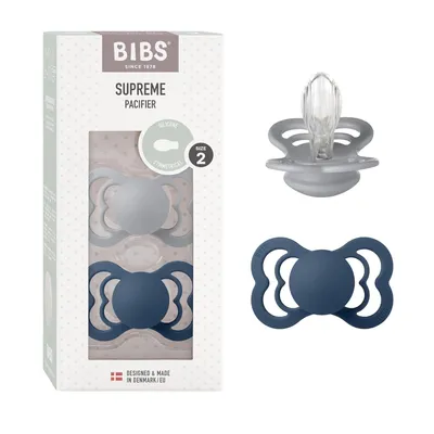 Produktbild von BIBS 260348 Supreme Cloud/Steel BLUE 6-18M Silikon-Schnuller, BPA-frei