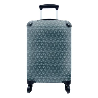 Produktbild von MuchoWow® Koffer Handgepäck Trolley Rollkoffer Kleine Reisekoffer mit 4 Rollen - Design - Jungen - Dreieck - Kind - Cabin Size < 55x40x23 cm & 55x40x20 cm - Kinderkoffer - Kabinenkoffer - Boardgepäck - Reise-Box - Reisekoffer - Reisegepäck - Koffer mit Bild - Trolley für Kinder