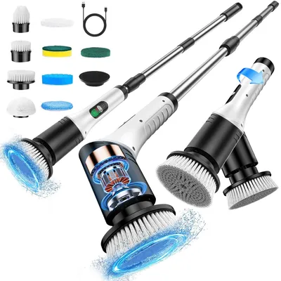 Produktbild von Elektrische Reinigungsbürste,9-in-1 Multifunktions-Autowaschbürste, 25 W,1600 mAh,wasserdicht,vielseitig einsetzbar für Küche, Fliesen, Glas,Autos