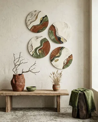 Obrázok produktu pre Wallity, elegantná nástenná dekorácia (4 kusy) z MDF, 40 x 40 cm, 100% MDF