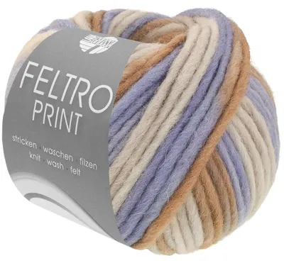 Produktbild von Lana Grossa FELTRO PRINT 50 g modernes Filzgarn 50 m  Farbe 1314 - Hellgrau/Taupe/Veilchenblau/Beige