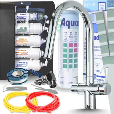 Immagine prodotto di Rubinetto da cucina a 3 vie Ari Slender con doccetta estraibile, beccuccio girevole 360 gradi, per acqua filtrata, cromato