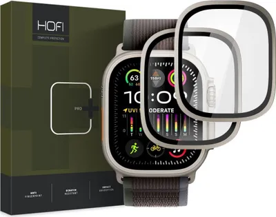 Obrázok produktu pre Tepované Sklo Hofi Sklenený Prsteň 2 Balenie Apple Hodinky Ultra 1 / 2 (49 Mm) Titán