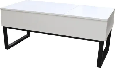 Produktbild von Couchtisch höhenverstellbar mit Stauraum Weiß
