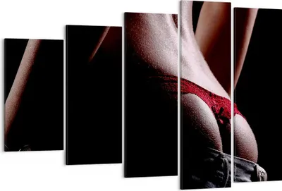 Produktbild von Bild auf Leinwand - Leinwandbild - Frau Körper String - 150x100cm - Wand Bild - Wanddeko - Leinwanddruck - Bilder - Kunstdruck - Wanddekoration - Leinwand bilder - Wandkunst - EG150x100-2250