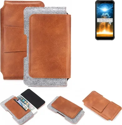 Produktbild von K-S-Trade Handyhülle Schutzhülle kompatibel mit Blackview BV6300 Pro Gürteltasche Holster Gürtel Tasche Smartphone Tasche Handy Hülle Polyurethan+ Filz,