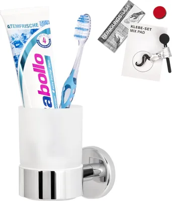 Image de bremermann gobelet pour brosse à dents - gamme pour salle de bains LUCENTE en inox chromé