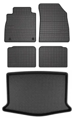 Produktbild von Gummimatten + Kofferraumwanne für Nissan Micra K14 2017- (Standard-Kofferraum) – Schwarz, passgenau – Wielganizator SolidPRO