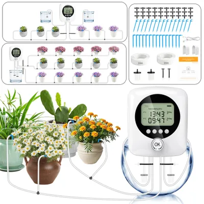 Produktbild von Automatische Bewässerung Pflanzen BewässerungssystemTropfbewässerung Indoor Garten Bewässerung mit Doppelte Pumpe Unabhängige Kontrolle, 30 Topfpflanz
