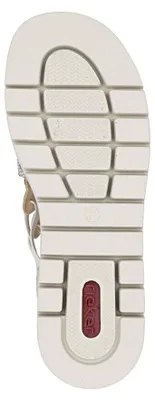 Produktbild von Rieker Damen Hochfront Sandale mit Strass und Plateausohle V4941, Größe:40 EU, Farbe:Beige