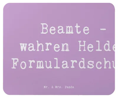 Produktbild von Mr. & Mrs. Panda Mouse Pad Spruch Beamtin Heldin - Lavendeltraum - Geschenk, Berufspassion, Beruf, Anerkennung, Freundin, Mauspad, Mousepad, Geschenke für Berufstätige
